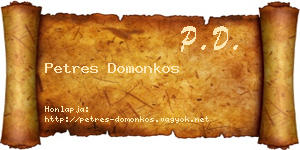 Petres Domonkos névjegykártya